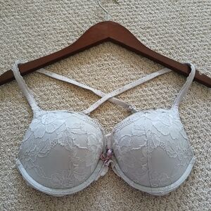 Victoria's Secret Powder Blue Lace Bra- 34C